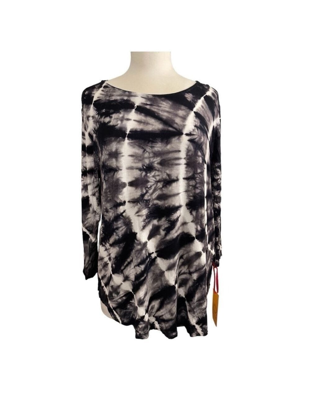 Women's Ruby Rd. Top L Black Tie Dye NWT